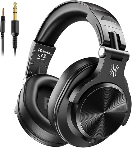 OneOdio A71 Hi-Res Wired Over-Ear Studio Headphones for DJ, Mixing - Black