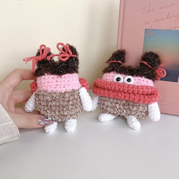 Yatchen Plush Case for AirPods 3,Kawaii Cute 3D Cartoon Fur Sausage Mouth Frog Funny for AirPods 3rd Generation Cover with Keychain Protective Case Women Girls