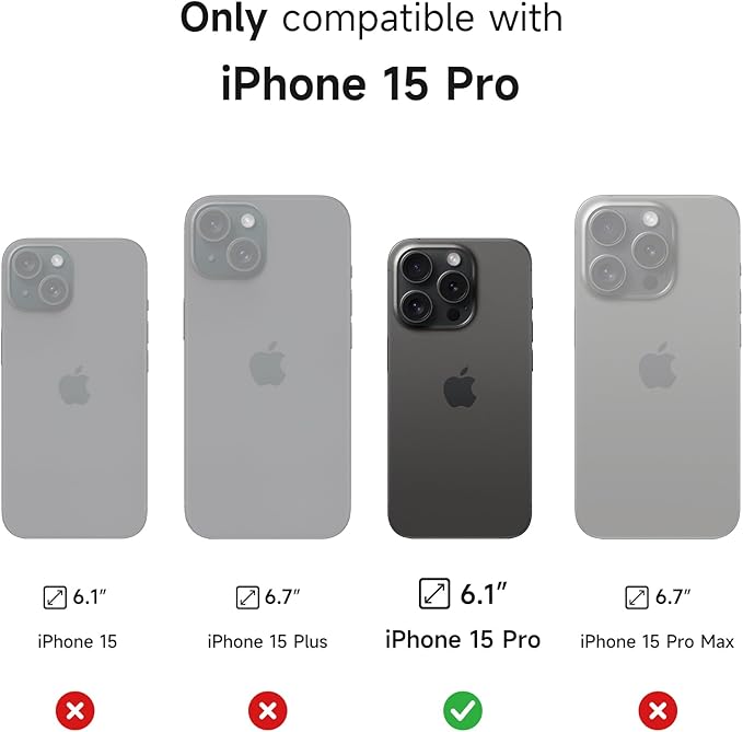 SURITCH for iPhone 15 Pro Case with Magnetic Camera Slide Cover and Adjustable Kickstand, Compatible with MagSafe, Shockproof Bumper Case Slim Protective Cover 6.1 Inch, Lake Green