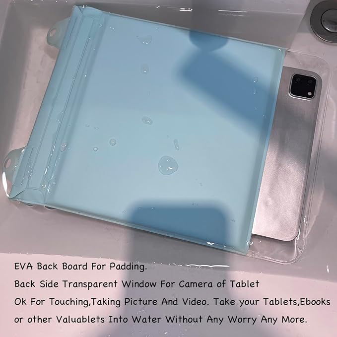 Floating Waterproof Tablet Case eReader Cover Bag Waterproof Holder Pouch for ipad pro air 11" Galaxy Tab S9 Surface Go 3 Kindle Scribe Up to 11.5 inch(Light Green)