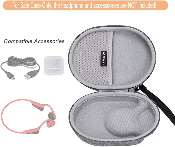 RLSOCO Hard Case for SHOKZ New OpenRun Pro 2/OpenRun/OpenMove/OpenSwim Pro Open-Ear Bone Conduction Sport Headphones (Case Only)