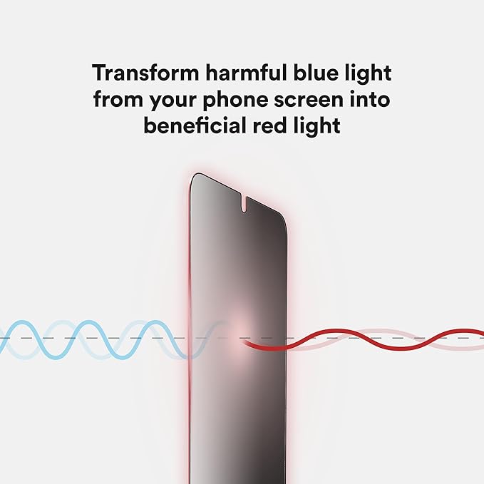 BodyGuardz Red Light Converter Privacy Screen Protector – Passive Red Light Therapy for Face - Promotes Better Sleep, Healthier Skin, Reduced Eye Strain - Privacy Glass, Easy Install (Galaxy S26+)