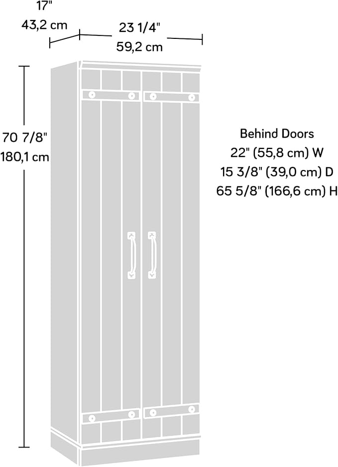 Sauder HomePlus 2-Door Kitchen Pantry Cabinet/Pantry cabinets, Soft White Finish