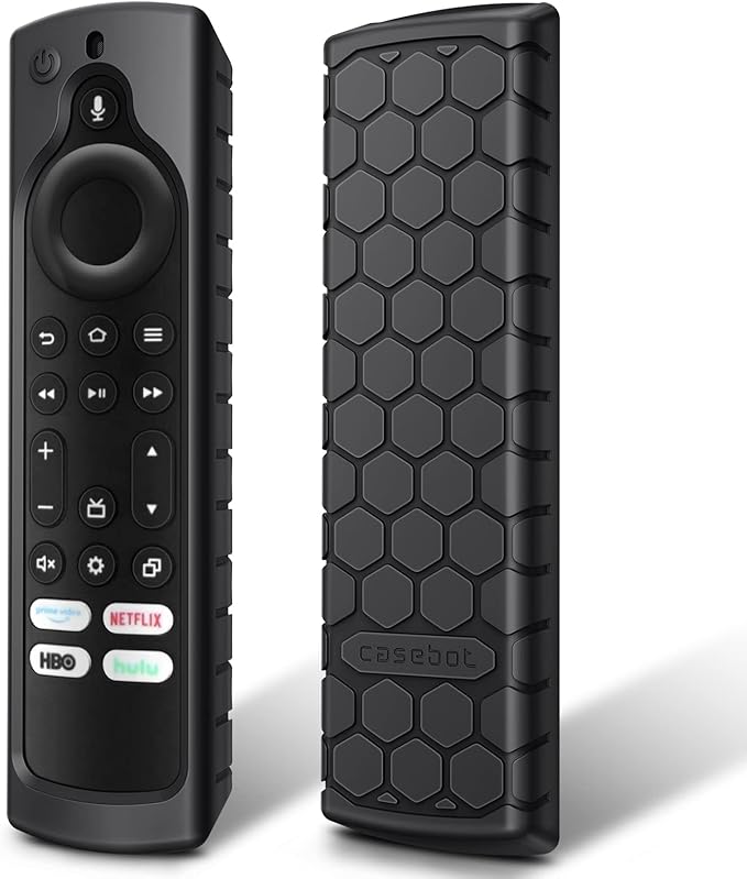 Fintie Silicone Case for Fire TV Stick 4K Max (2nd Gen)/Toshiba/Insignia/Pioneer/2-Series/4-Series/Omni Fire TV Remote - Anti Slip Shockproof Cover for Alexa Voice Remote Enhanced, Black