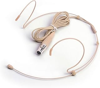 Microphone Headset Discreet Headworn Earset Over Ear Hanging Mic Compatible with Shure Wireless System Bodypack Transmitter, Ideal for Lectures, Live Performance, Theater, Podcasts – Beige - Image 1