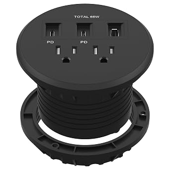 LIDER PD 65W GaN Technology Desktop Power Grommet, Power Delivery