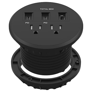 LIDER PD 65W GaN Technology Desktop Power Grommet, Power Delivery