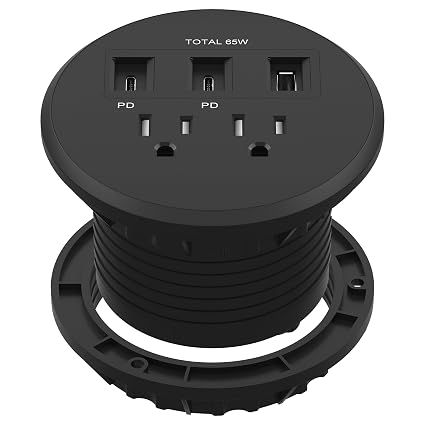 LIDER PD 65W GaN Technology Desktop Power Grommet, Power Delivery