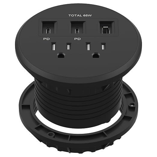 LIDER PD 65W GaN Technology Desktop Power Grommet, Power Delivery