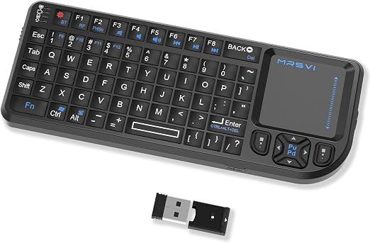 Mini Keyboard with touchpad, mini Bluetooth Keyboard, 2.4G Ultra-Thin Handheld Wireless Portable Keyboard, Suitable for PCs/Tablets/TVs/Smartphones, Ideal for Travel