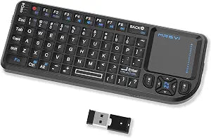 Mini Keyboard with touchpad, mini Bluetooth Keyboard, 2.4G Ultra-Thin Handheld Wireless Portable Keyboard, Suitable for PCs/Tablets/TVs/Smartphones, Ideal for Travel