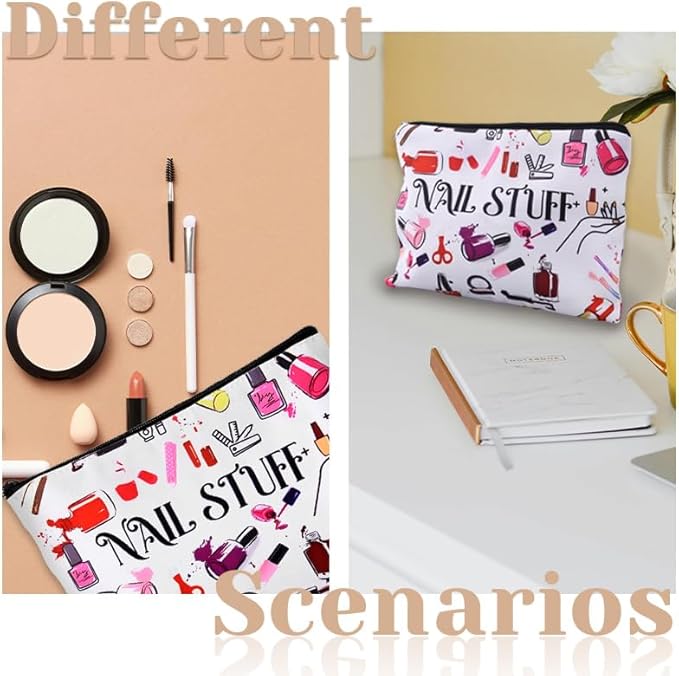 Nail Tech Gifts for Women Men Nail Stuff Organizer Bag for Nails Techician Artist Lover Birthday Christmas Gifts for Women Men Manicure Tool Travel Organizer Bags Pouch Makeupbag