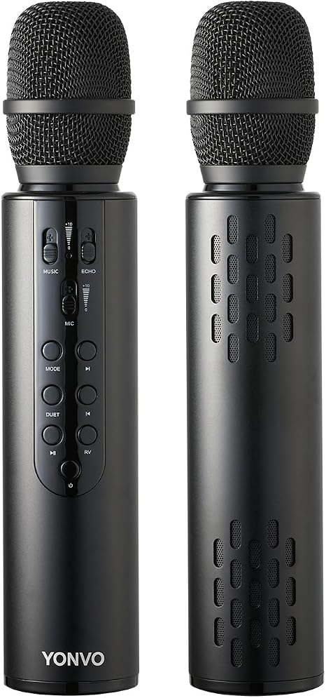 Wireless Karaoke Microphone, Portable Bluetooth Handheld Mic with 10W Speaker, Karaoke Machine for Home Party Singing, for Adults, Gift for Men (Black) (Black)