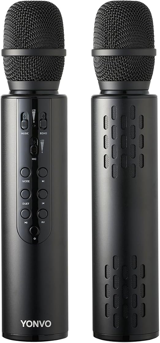 Wireless Karaoke Microphone, Portable Bluetooth Handheld Mic with 10W Speaker, Karaoke Machine for Home Party Singing, for Adults, Gift for Men (Black) (Black)