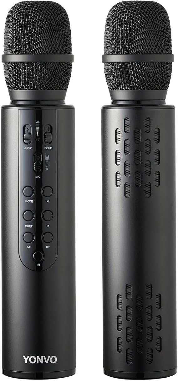 Wireless Karaoke Microphone, Portable Bluetooth Handheld Mic with 10W Speaker, Karaoke Machine for Home Party Singing, for Adults, Gift for Men (Black) (Black)