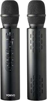 Wireless Karaoke Microphone, Portable Bluetooth Handheld Mic with 10W Speaker, Karaoke Machine for Home Party Singing, for Adults, Gift for Men (Black) (Black)