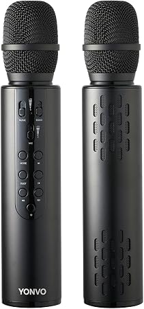 Wireless Karaoke Microphone, Portable Bluetooth Handheld Mic with 10W Speaker, Karaoke Machine for Home Party Singing, for Adults, Gift for Men (Black) (Black)