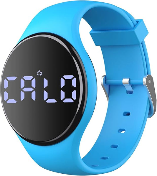 Fitness Tracker Watch with Step Counter for Men and Women, 8 Sets Alarm with Vibration or Music for Schedules Alerts, Rechargeable, Pink, Blue and Black