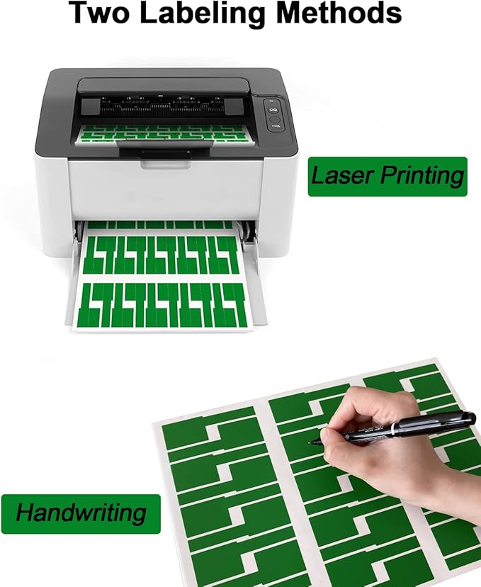 540 Pcs Cable Labels Tags for Cable Management, 9 Colors Cord Paper Ideniication Tags for Electronics, Waterproof Labeling Wire, Self Adhesive Tear Resistant Wire Labels Laser Printer & Handwriting