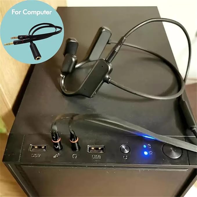 Air Conduction Earphones,3.5mm Wired Headphones, Open top Headphones Compatible with Mobile Phones, Computers, and Tablets