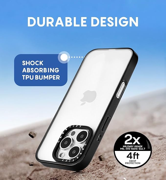 CASETiFY Compact iPhone 16 Case [4 ft. 2X Military Grade Drop Protection/Slim/Lightweight] - Wrapped in A Bow - Clear Black