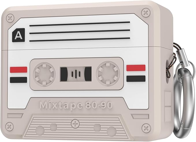 for AirPods Pro 3 Case - 2025 Retro Silicone Mixtape Design Case for Apple AirPods Pro 3rd Generation, Cute Cassette Airpod pro 3 Case Cover for Men/Women (Old Grey)
