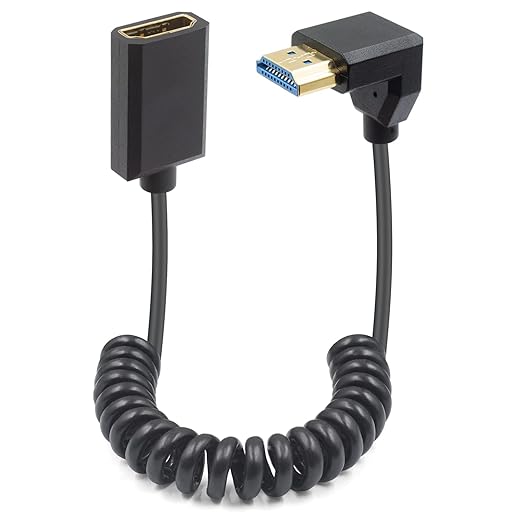 Duttek 8K HDMI Extender Coiled Cable, 4FT/1.2M 90 Degree HDMI Extension with 8K 60Hz Video and 3D HDR for TV, HDTV, Laptop, PC