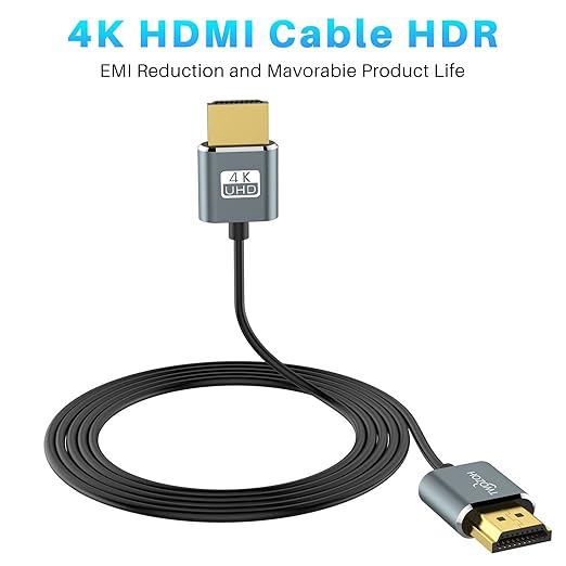 Twozoh Slim 4K HDMI Cable 10FT 5 Pack, Ultra Thin & Flexible Skinny HDMI to HDMI 2.0 Cord Support 4K/60HZ 18gbps Laptop, Monitor, PS5, PS4, Xbox One, Fire TV