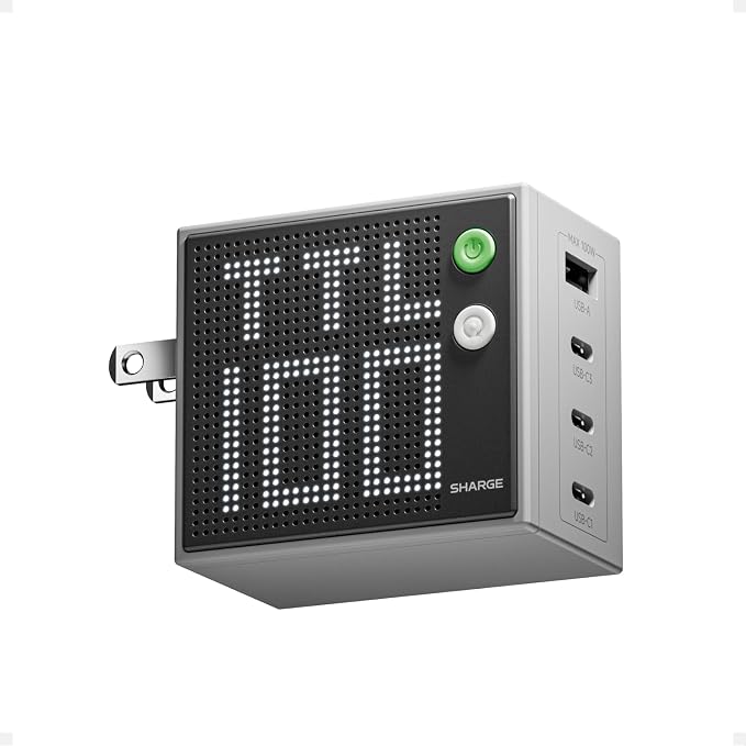 SHARGE 100W 4-Port GaN Charger, USB C Laptop Charger Block with Display - Image 8