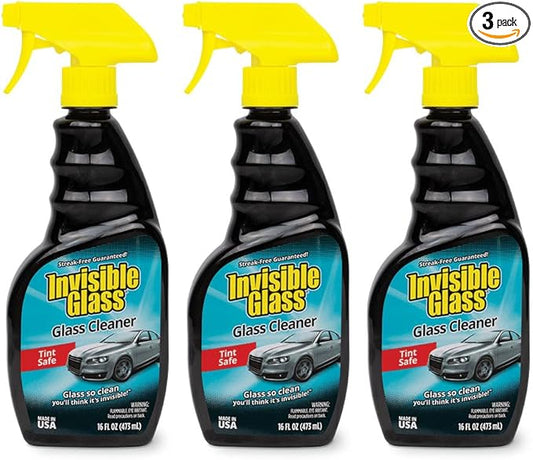 Invisible Glass 92163-3PK Premium Glass Cleaner Spray for Car Windshields and Windows – Automotive and Home Window Cleaner – Streak-Free, Ammonia-Free, Tint-Safe – 16 fl oz (Pack of 3)