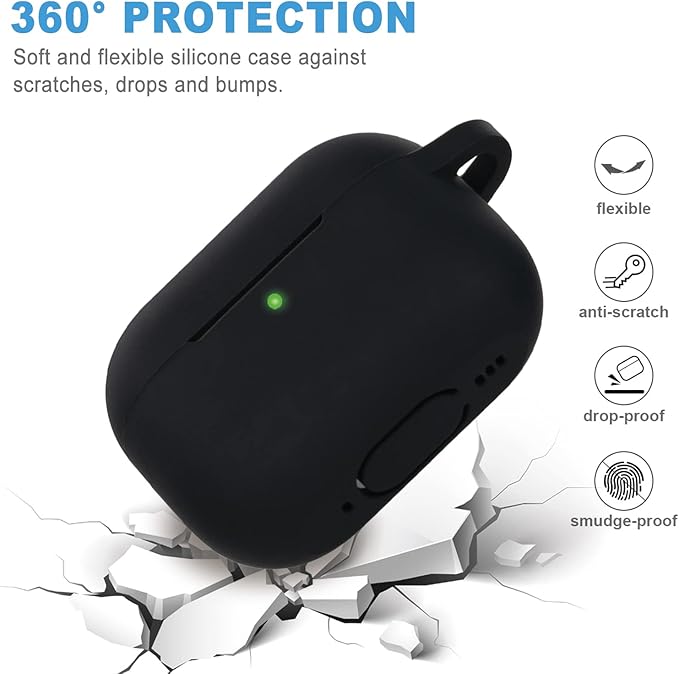 Case for Airpods Pro 2 Case with Cute Bling Keychain, Silicone Protective Case Cover for Airpods Pro 2nd Generation Case Earbuds Cases Women Girls