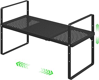 Expandable Storage Shelf, Stackable Organizer Rack, Black Small 1 PK - Image 1