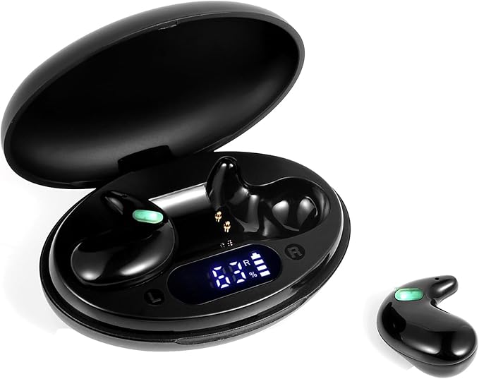 Sleep Headphones Invisible Wireless Bluetooth Sleep Earbuds for Side Sleepers,Comfortable Noise Blocking Wireless Headphones for Sleeping,7H Single Use,Stable Bluetooth 5.2 Connection,Black