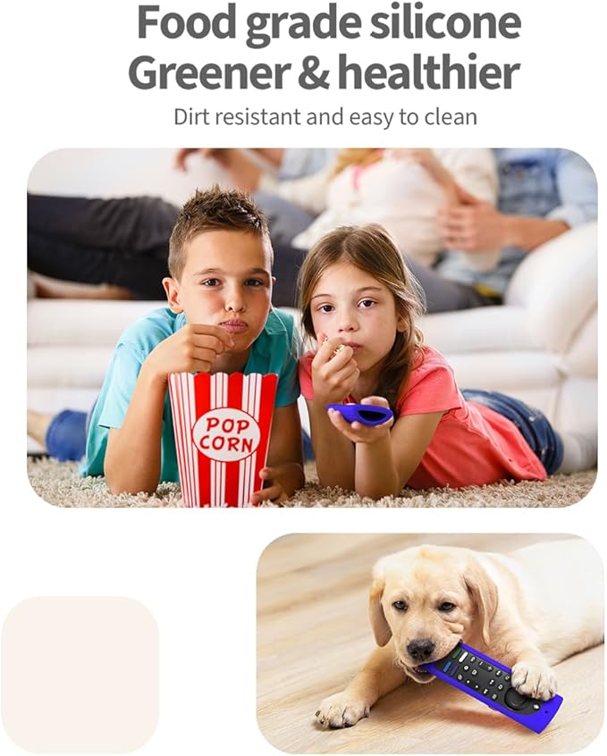 6.4 Inch Silicone Cover Compatible with Fire TV Stick 4K Max 2nd gen 2023 Remote Control,Silicone Case for Toshiba/Insignia Smart TV Remote,Anti-Slip Sleeve Cover with Lanyard (Red+Blue)