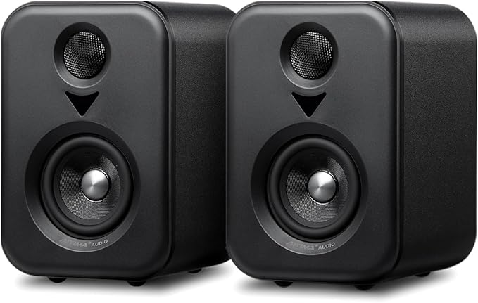 AIYIMA S400 80 Watt 2.0 Channel Home Audio Active Bookshelf Speakers with Sub Out | TPA3118 Amp Chip | Bluetooth/Optical/RCA/USB Input for TV | Treble & Bass Tone | Remote |Upgraded Version