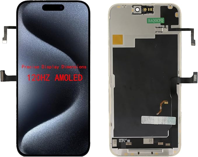 OEM-Grade Quality for iPhone 15 pro max Screen Replacement, Promotion 120Hz AMOLED Display,6.7 inch Featuring 3D Touch LCD Display – Complete Repair Kit with Tools, with Light Sensor Flex
