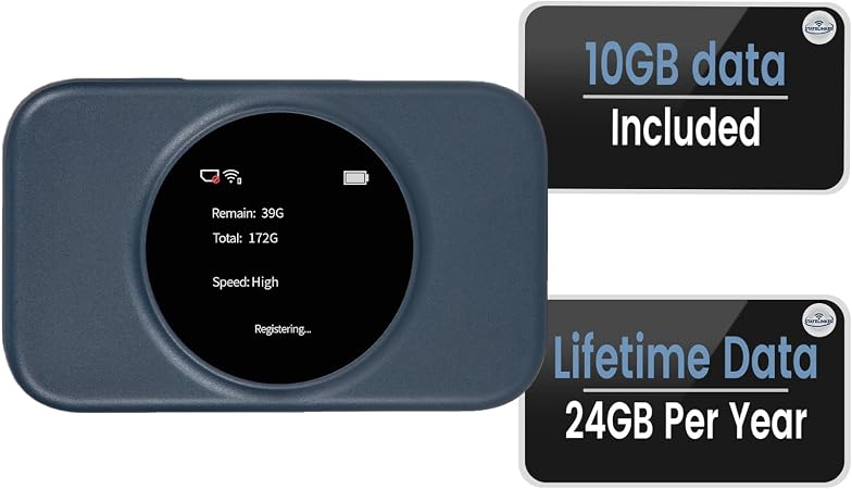 S2 Portable WiFi Hotspot,10GB Free USA Data 4g LTE Mobile MiFi