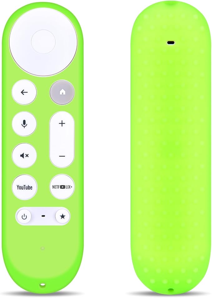 New Replacement Remote Control Cover Compatible for Google TV Streamer 4K TV GY3LE Voice Remote, Silicone Controller Case Sleeve (Glow-in-The-Dark，Green)