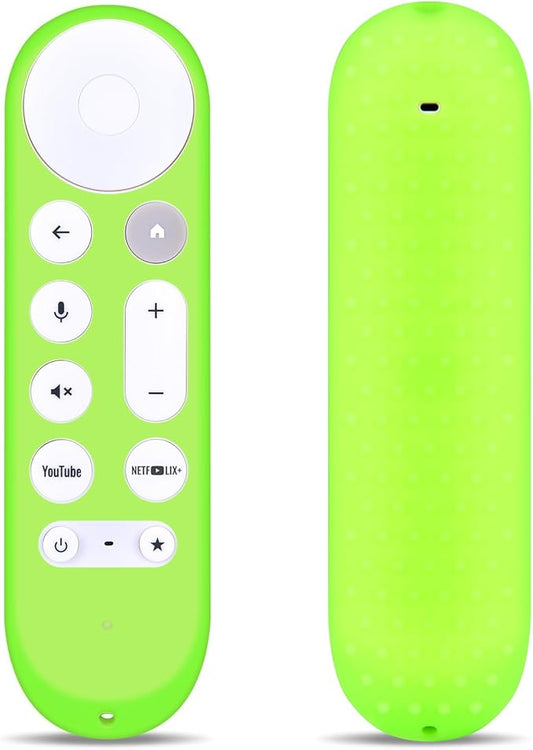 New Replacement Remote Control Cover Compatible for Google TV Streamer 4K TV GY3LE Voice Remote, Silicone Controller Case Sleeve (Glow-in-The-Dark，Green)