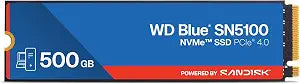 WD Blue SN5100 500GB NVMe SSD - M.2 2280, PCIe Gen 4.0, Internal Solid State Drive - Read Speeds Up to 6,600MB/s, Upgrade Storage for PC/Laptops - WDS500G5B0E