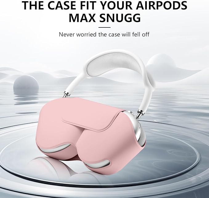 for Apple Airpods Max Case,Headphones Protective Case for AirPod Max Supports Sleep Mode, Anti-Scratch and Anti-Dust,Airpod Pro Max by PU Leather,Pink 2