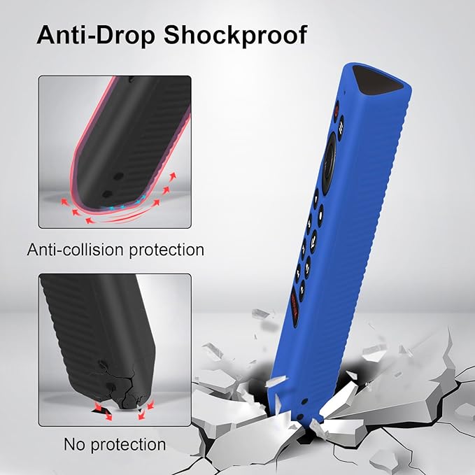 Blue Silicone Protective Case with Strap for NVIDIA Shield TV Pro/4K HDR Remote, Shockproof Anti-Dirty Cover for NVIDIA Shield Remote