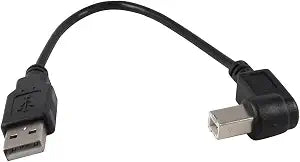 YCS basics Black 6 Inch USB 2.0 High Speed Printer/Scanner Right Angle Cable