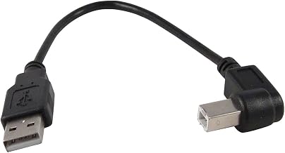 YCS basics Black 6 Inch USB 2.0 High Speed Printer/Scanner Right Angle Cable - Image 1