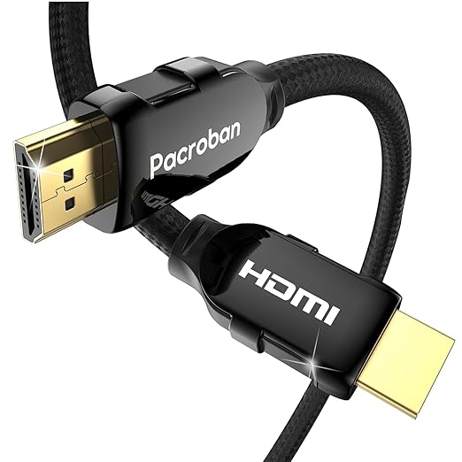 Pacroban 6ft eARC/ARC HDMI 2.1 Cable – TV to Soundbar (HDMI Port Required on Both Devices) 48Gbps Ultra High Speed, 4K 120Hz / 8K 60Hz, Braided