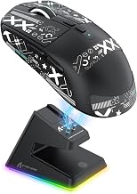 ATTACK SHARK X6 Wireless Gaming Mouse with Magnetic RGB Charging Base,Black - Image 1