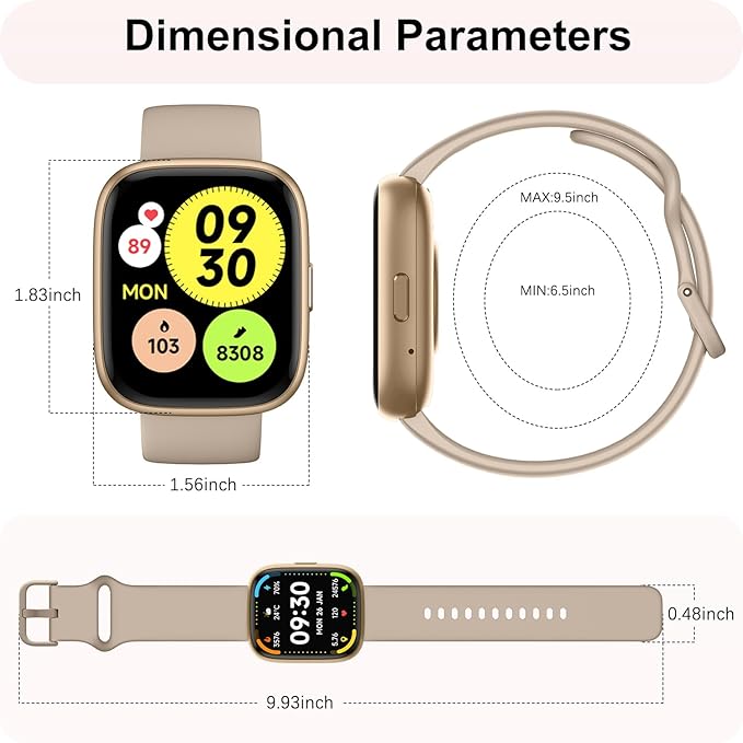 Smart Watch with Alexa & Bluetooth Calling-1.83" HD Touchscreen Fitness Watch, Fitness Tracker w/Heart Rate/Sleep Monitor, 30-Day Standby, 120+ Sports Modes, IP68 Waterproof Smartwatch for Android iOS