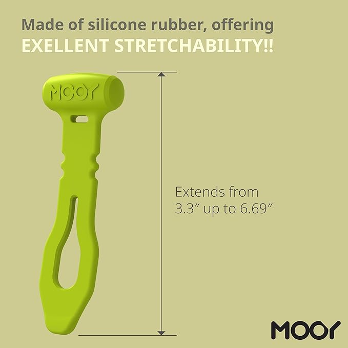 MOOY CLINGMAN Silicone Cable Organizer Set of 3 – Reusable, Colorful, Super Stretchable (Green)