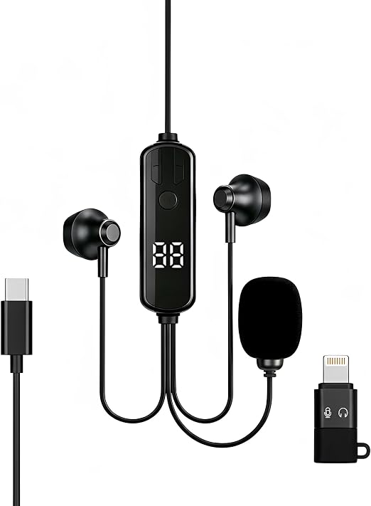 Wired Karaoke Earbuds with Mic, Sound Card and in-Ear Monitor