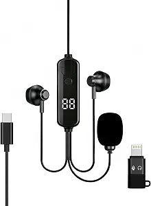 Wired Karaoke Earbuds with Mic, Sound Card and in-Ear Monitor